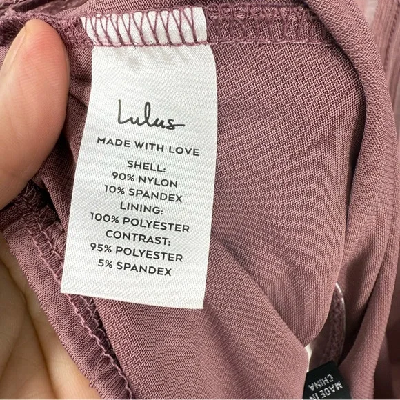 Lulu’s Casita dusty rose Sheer Lace Long Sleeve Bodysuit Sheer Lace Bodysuit L - Picture 13 of 16